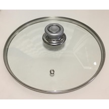 Cam Tencere Kapağı 14 CM Gümüş Gri Tepeli 14 CM