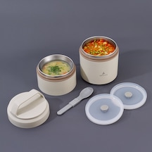 Aryıldız Bento Katlı Lunch Box Beige 1200 Ml Çok Renkli