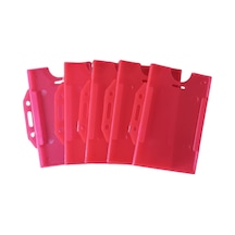 Kırmızı Yaka Kartı Plastik 5 Li Kılıf