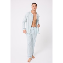 L'espadon Marısılk Premium Dokuma Uzun Kollu Uzun Paçalı Erkek Pijama Takımı-3185 Nane Yeşili L'espadon Marısılk Premium Dokuma Uzun Kollu Uzun Paçalı Erkek Pijama Takımı-3185 Nane Yeşili