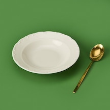 Tuluu Porselen Liana Yemek Tabağı - Krem - 21 Cm Renkli