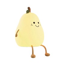 Homyl Gülümseme Armut Şekli Silikon Led Gece Lambası Kreş Beyaz Çok Renkli