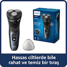 Philips 3000 Serisi Islak&kuru Tıraş Makinesi, 5 Yönde Dönen Başlıklar, Hassas Düzeltici, S3144/00