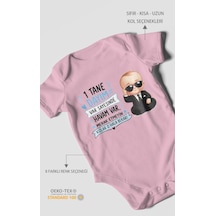 Morivokids Dayıya Ve Halaya Özel Kısa Kollu Bebek Body %100 Pamuk Koyu Pembe