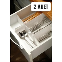 2 Adet Ayarlanabilir Çekmece Düzenleyici 4'lü 10x40 Cm Plastik 40 X 40 Beyaz Tr Diğer