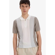 DeFacto Standart Fit Polo Yaka Yarım Fermuarlı Triko Kısa Kollu Tişört -  E5438AX25SMBG404