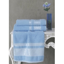 Cotton Jakarlı Rebeka Banyo Havlusu 70x140 Mavi