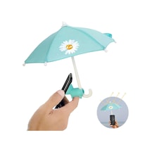 Güneş İçin Telefon Şemsiyesi, Evrensel Ayarlanabilir Vantuzlu Standlı Telefon Şemsiyesi, Güneşlik - Mavi Papatya Diğer