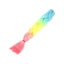 Simli Açık Mavi / Neon Sarı / Pembe Ombreli Örgülük 100 Gr. - Rxlu-463187 Çok Renkli