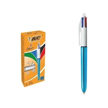 Bic Tükenmez Kalem Shıne 4 Colours Mavi Gövde 12 Li 949896 Çok Renkli