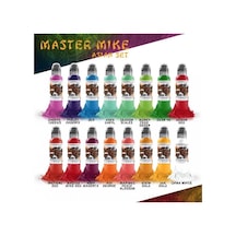 Master Mike Asian 16'lı Dövme Boyası Seti - World Famous Ink Dövme Boyası - 1oz/30ml