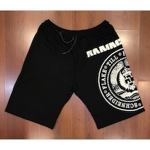 Mavi Etiket Rammstein Est 1994 Baskılı Siyah Şort Adr-srt-256 Siyah