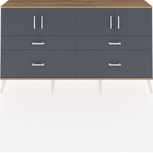 Arges Konsol 2 Raflı 4 Çekmeceli 4 Kapaklı 176x30x99 Çam-antrasit Çam-antrasit