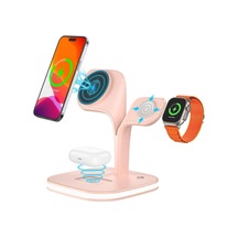 Ud22 5in1 Apple İçin Gece Lambalı Şarj İstasyonu 15w, Hızlı Şarj Kablosuz Şarj Standı