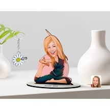 Kişiye Özel Kadın Yoga Karikatürlü 3D Ahşap Biblo Ve Isimli Silve (473567043)