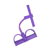 Mor Direnç Bantları Elastik Fitness Bantları Evde Spor Egzersizleri İçin Çok Fonksiyonlu Taşınabilir 4 Tüp Elastik Pedal Çektirme Mor