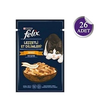 Purina Felix Pouch Tasty Shreds Tavuklu Lezzetli Et Dilimleri Yetişkin Kedi Maması 26 x 80 G
