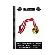Delux Serisi Turnuva Etkinlik Hatıra Mad-vol-1 Voleybol Figürlü Madalya 6,5 Cm Altın