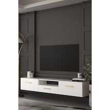180dhdtdaç2ba Eros Duvara Monte Tv Sehpası,ünitesi Beyaz-altın