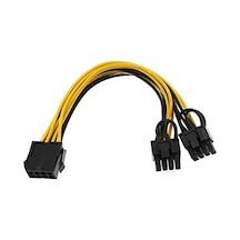 Px-4302-8 8 Pin To 2x8 Pin Psu Ekran Kartı Güç Çevirici Kablo, Pcı-e 8 Pin To 2 Adet 6+2 Pin Gpu Power Splitter, 18awg 20 Cm Full Bakır Mining Ekran Kartı Güç Kablosu
