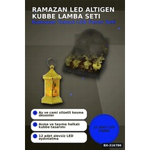 Ramazan Led Işık Orta Boy Altıgen Kubbe Dekoratif Gece Lambası 12 Adet Bx-316786 .