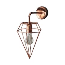 Bakır Retro Rustik Prizma Dekoratif Duvar Aplik Bakır