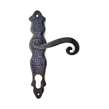 Antika Tarz Dekoratif Pirinç Ferforje Oda Kapı Kolu - 210x43 Mm, Oksit Çok Renkli