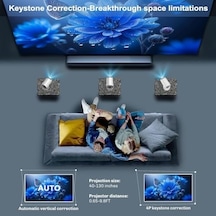 Mini Taşınabilir Projektör 4k 1080p Full Hd Android 11 Ve Netflix İle Uyumlu, Wifi 6, Bt 5.0, 180 Dönme, Otomatik Trapez Düzeltmeli Küçük Ev Sineması Projektörü