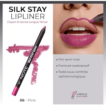 Cosmetics Silk Stay Lipliner Suya Dayanıklı İpeksi Dudak Kalemi - 06 Pink Çok Renkli