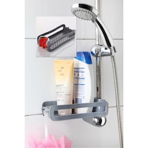 Özel Tasarım Banyo Düzenleyici Şampuanlık Sabunluk Vakumlu Evye Düzenleyici Organizer Banyo Rafı Şeffaf