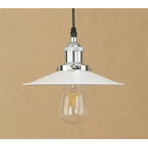 Rsylight Retro Metal Beyaz Dekoratif Rustik Kafe Mutfak Sarkıt Avize Çap 23 Cm