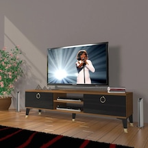 Decoraktiv Eko 140 Mdf Dvd Gold Tv Ünitesi Tv Sehpası - Ceviz - Siyah Ceviz - Siyah