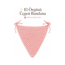 El Örgüsü Saç Bandanası Bohem Bone Yazlık Kombin Bandana Saç Aksesuarı Beyaz