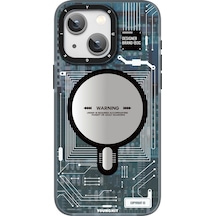 iPhone Uyumlu 15 Plus  Kılıf Magsafe Şarj Özellikli Youngkit Technology Serisi Kapak Beyaz