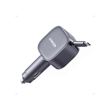 Nano Usb-c Araç Şarj Cihazı, 75w, Ultra Kompakt Type-c Hızlı Şarj Cihazı, Entegre Geri Çekilebilir Kablo, Gri -
