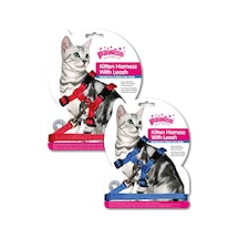 Yavru Kedi Göğüs Taşması Kırmızı / Mavi