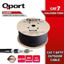 Qport Q-cato7 S/ftp 500 Metre Cat7 Lsoh 23awg Bakır Kablo Siyah