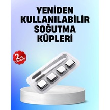 Yeniden Kullanılabilir 304 Çelik Metal Buz Küpleri 4'lü Set Diğer