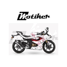 Rks Srk 125r Sakura Çiçeği Beyaz Zemin Üzeri Pembe Çiçek Tasarımı