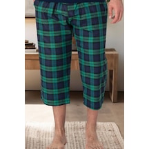 Mecit Pijama Mecit 3008 Yeşil Ekoseli Erkek Capri Alt Pijama Yeşil