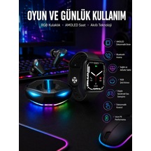 Mey İthalat Yeni Nesil Akıllı Saat Ve Kablosuz Kulaklık Kampanyası İkili Set Bluetooth Bağlantılı