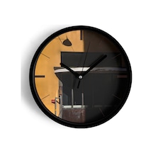 Soyut Modern Tasarım Duvar Saati - 30cm - Önü Camlı Siyah Kasa - Sessiz Mekanizma-jh0030 Siyah