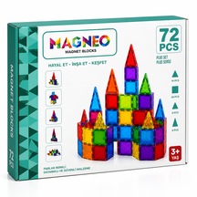 Magneo 72 Parça Manyetik Blok Seti Eğitici Zeka Geliştirici Oyuncak 3+ Yaş
