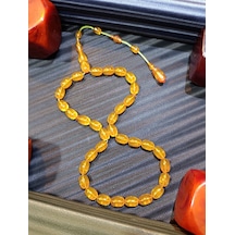 Ateş Kehribar Tesbih Kapsül Kesim