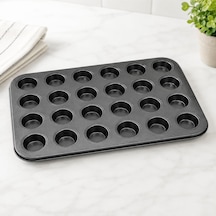 Mini Muffin Kalıbı 24 Gözlü Yapışmaz Non Stick Mini Tart Ve Cupcake Tepsisi Karbon Çelik Fı Diğer