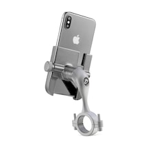 Metal Gidon Bağlantılı 4.5-7 İnç Destekler Motosiklet - Bisiklet- Mtv Telefon Tutucu Gri