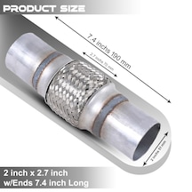 Egzoz Spiral Flex Borusu,51mmx 190mm'' Üniversal Tip, Paslanmaz Ç