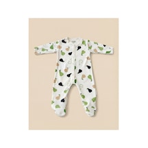 Minory Baby - Patikli Bebek Tulumu Armut Motifli Çok Renkli Çok Renkli