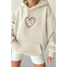 Benroma 3 İplik Penye Kalp Unisex Kapüşonlu Sweat Çok Renkli