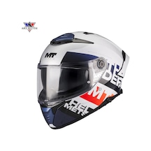 Mt Helmets Thunder 4 Sv Waves A17 Parlak Kapalı Kask Beyaz